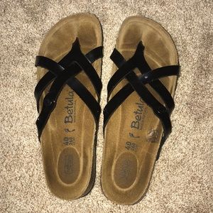 Black and Mauve Betula Birkenstock Sandals